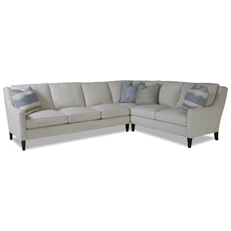 Contemporary Sectional Sofa with Track Arms